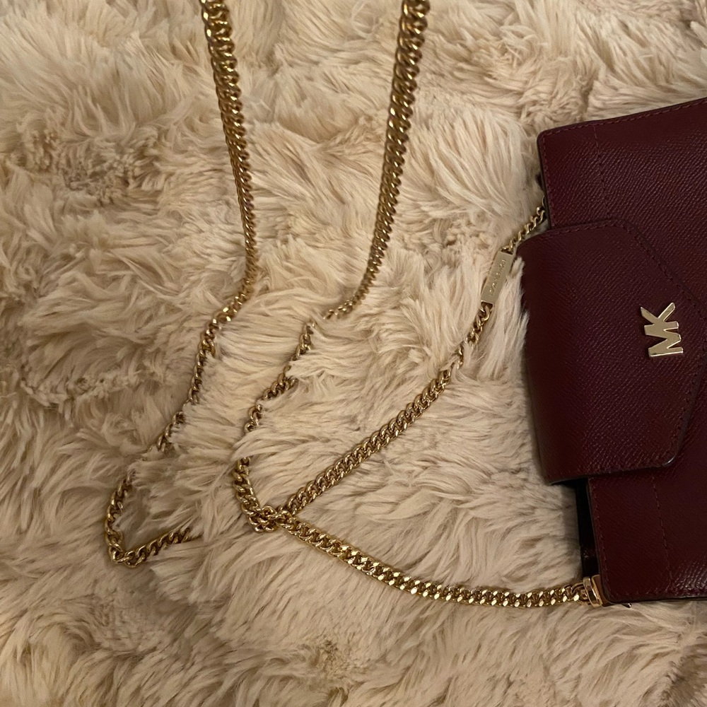 Michael Kors Burgundy Clutch with Chain - Picture 10 of 10
